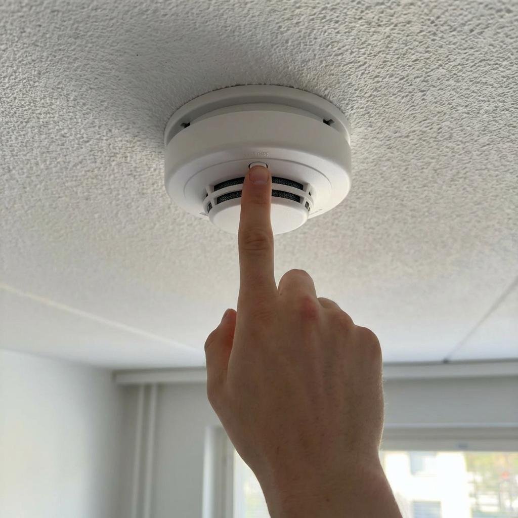 Huoneistopalovaroittimen vuosihuolto – toimintatestin suorittaminen kattoon asennetulle laitteelle